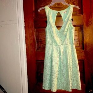 Silver and green with glitter dress